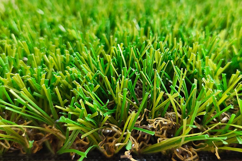 C35314L-XG8C6 Low Glare 4 Tone Green U-shape Yarn 35mm Green Belt Gardening Landscaping Artificial Turf Grass